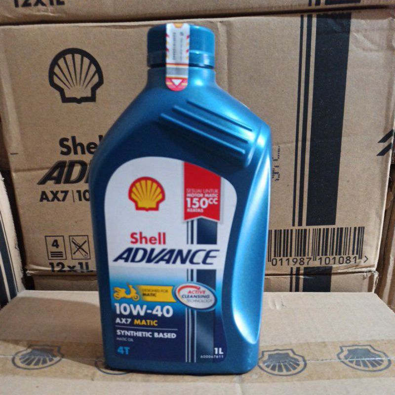 OLI SHELL ADVANCE AX7 MATIC 1L SAE 10W-40 API SN JASO MB OLI SCOOTER 150 CC ORIGINAL SHELL