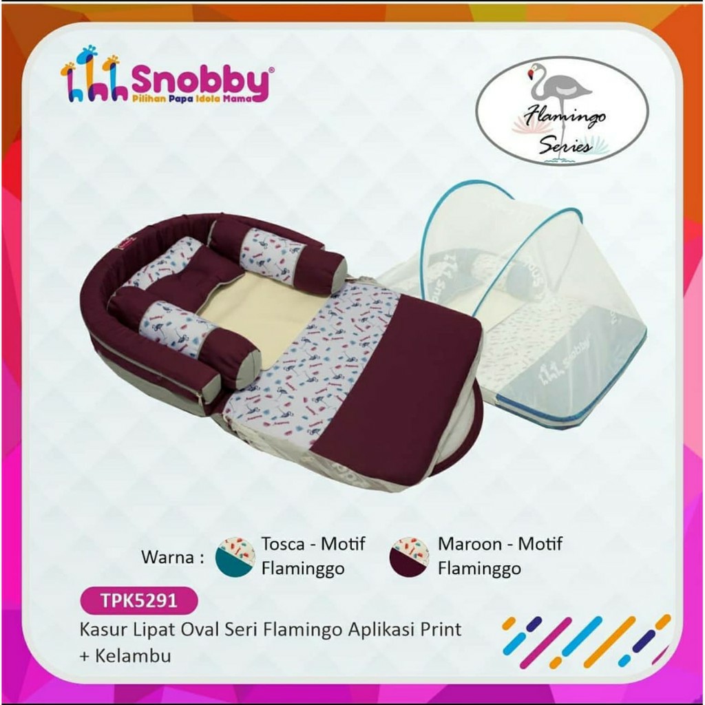 Snobby TPK5291 Kasur Lipat Oval + Kelambu Flamingo Series