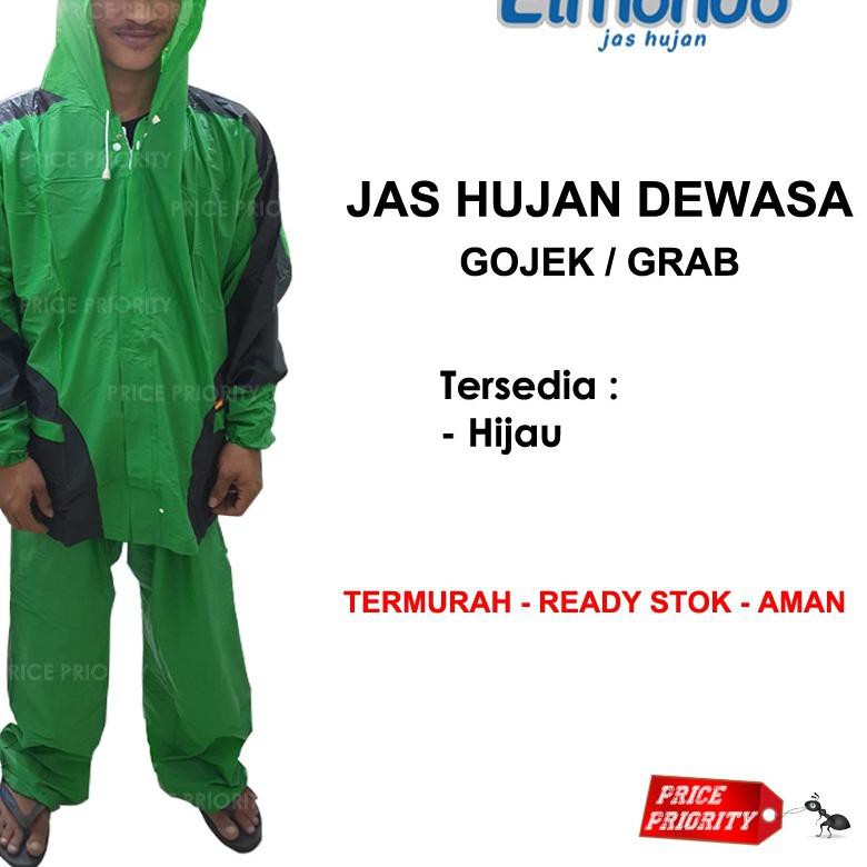 TERLAKU->> JAS HUJAN Setelan Gojek GRAB ojol ELMONDO 932 Promo TERMURAH / Jas Hujan Tebal Berkualita