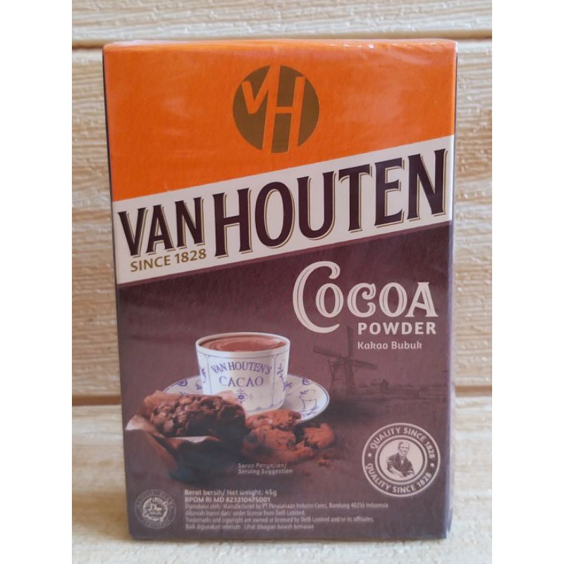 ✔MURAH Van Houten Cocoa Powder 45gr Kemasan Baru / Coklat Bubuk