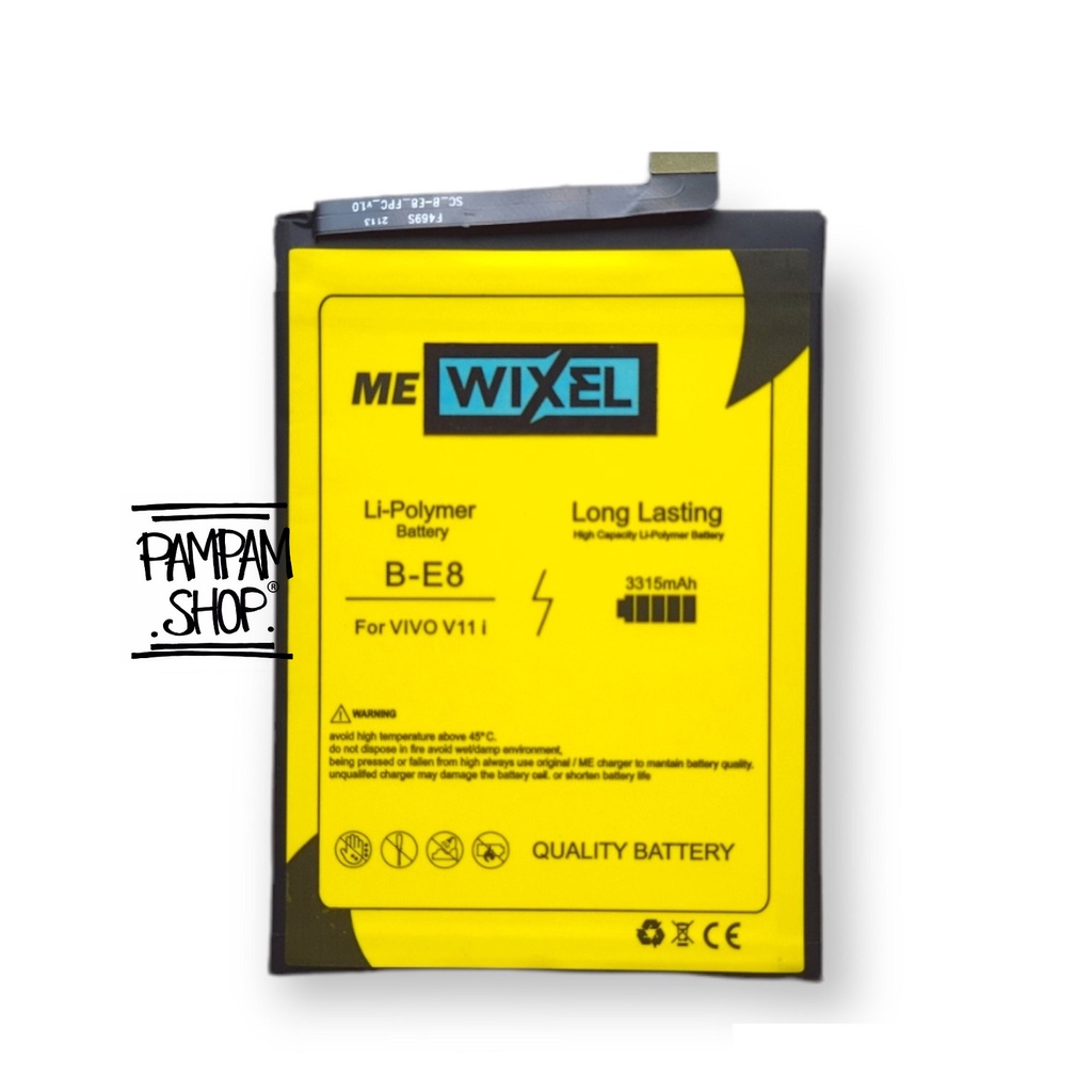 WIXEL ME Baterai Vivo V11 V11i B-E8 BE8 Real Capacity Battery Original 100% Batre Batrai Ori HP Handphone