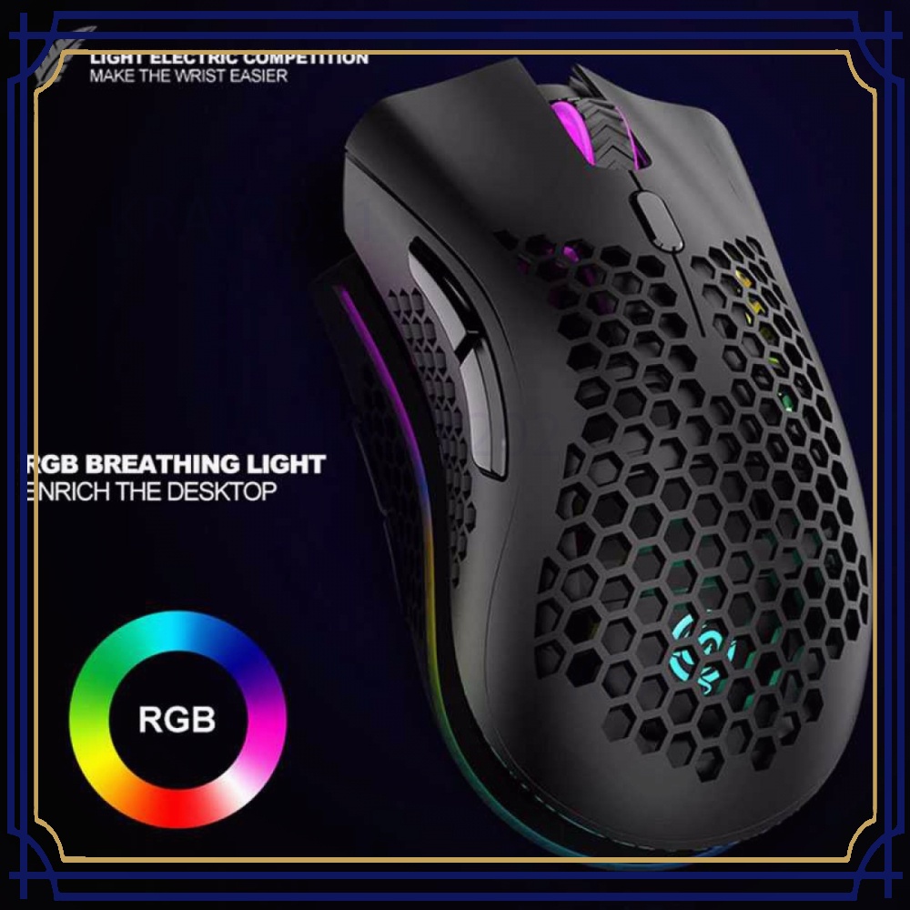 Mouse Gaming Wireless RGB Honeycomb Rechargeable MS984