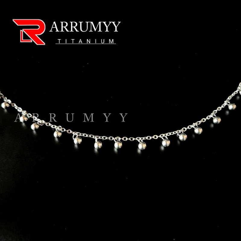 Gelang kaki gelang keroncong aksesoris  wanita titanium silver original anti karat