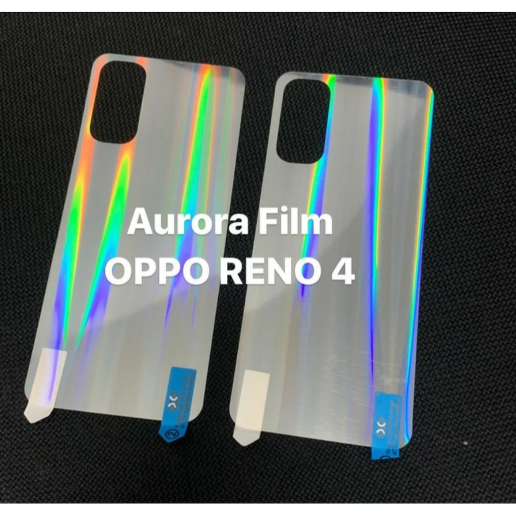 Skin Aurora Rainbow Oppo Reno 4 Back Anti Gores Belakang