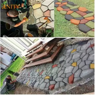 Alat Pembuat Jalur Jalan Kaki di Taman Bahan Plastik Model Trotoar Beton Batu Pijakan Cetakan Semen Bata