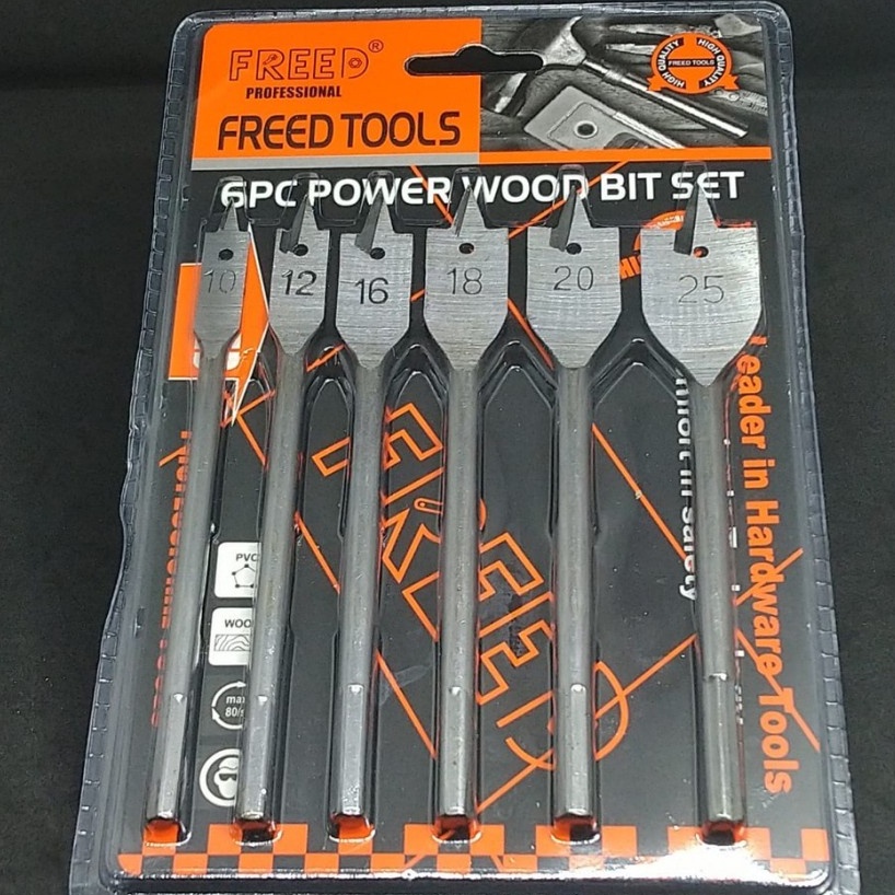 Mata Bor Kayu Kipas Set ISI 6PCS/MATA BOR PELUBANG KUNCI/MATA BOR LUBANG KAYU/POWER WOOD BIT SET