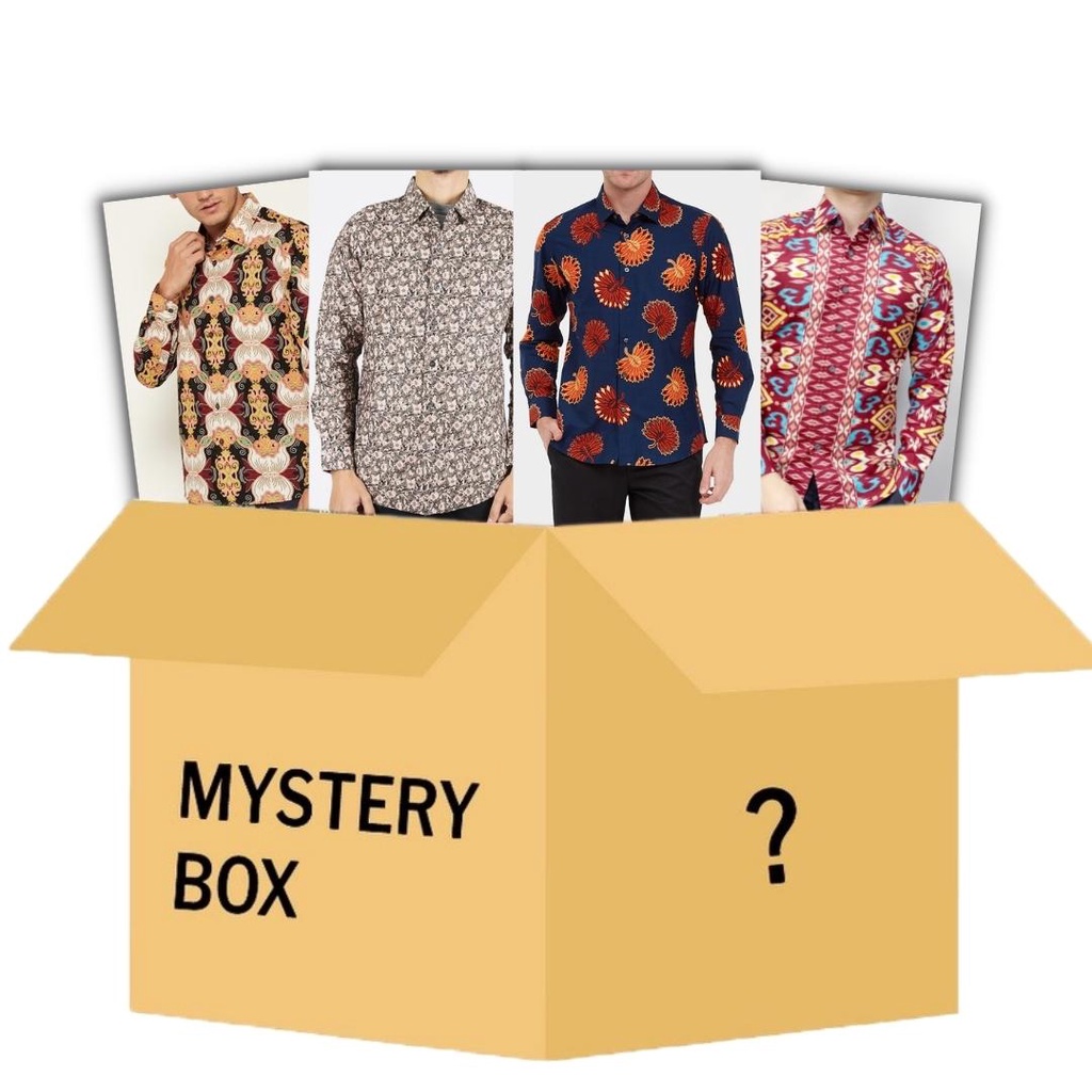 Mystery Box Kemeja Batik Lengan Panjang Motif Random Batik