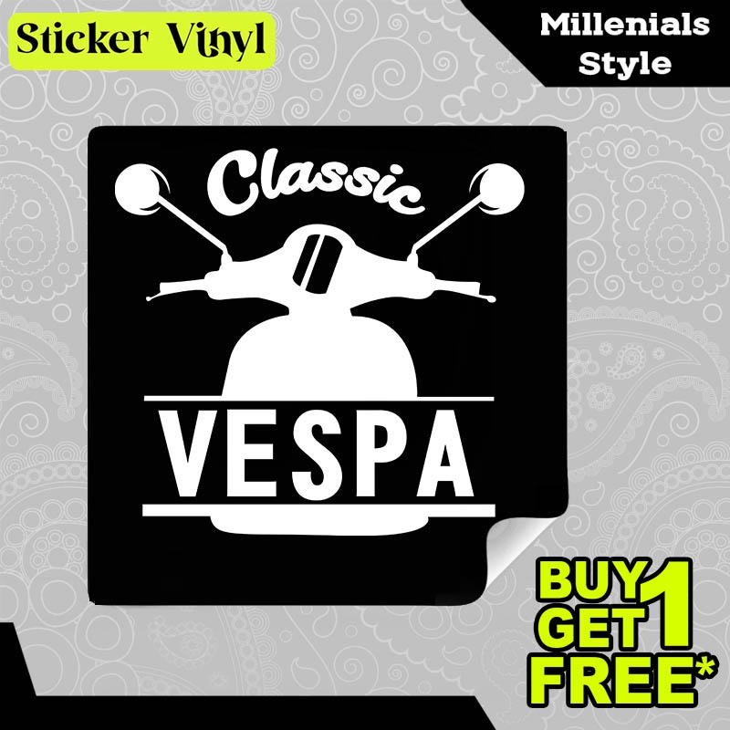 

Stiker Sticker Classic Vespa Gambar Unik Desain Keren dan Kekinian Aesthetic Bahan Vinyl Satuan Anti Air