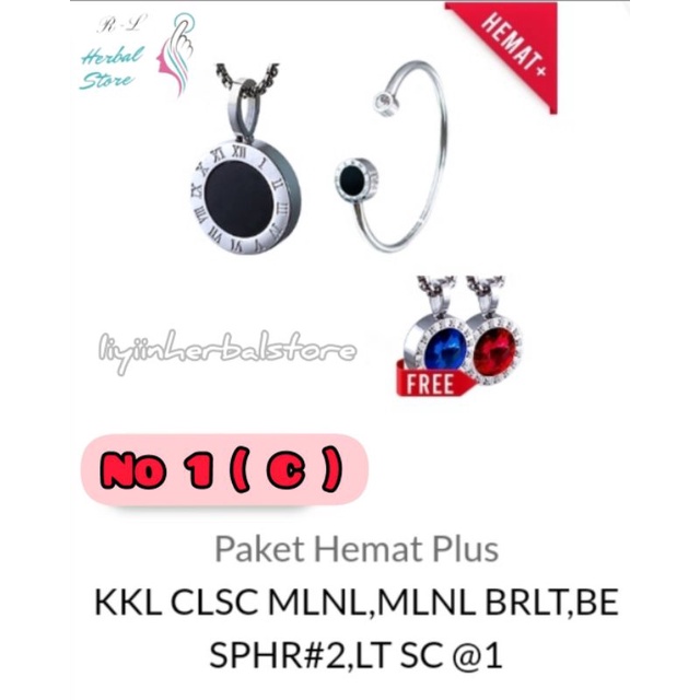 4 Kalung KK Liforce | Hemat | Promo | Bracelet KK | Blue Shappire | Light Siam | Classic Millenial |