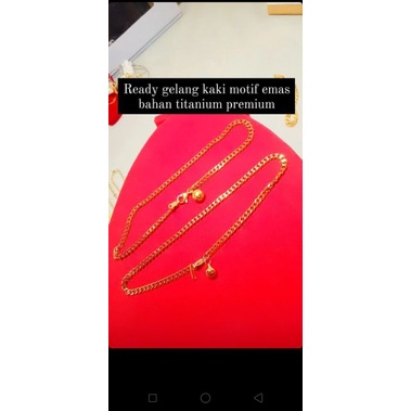 gelang kaki dewasa Motip emas titanium premium