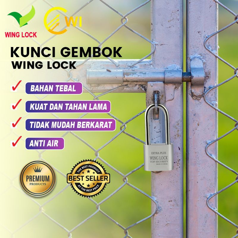 Kunci Gembok PANJANG 30mm 40mm 50mm 60mm WING LOCK