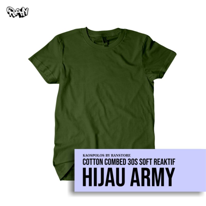 kaos polos HIJAU ARMY premium