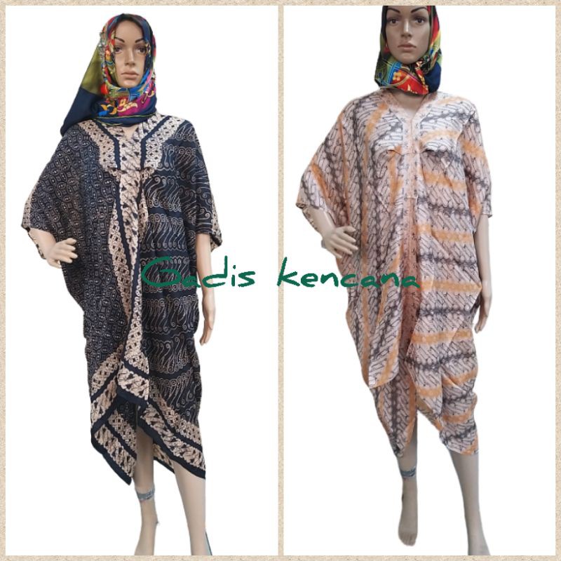 Kaftan batik viscose semi sutra lembut batik cap manual variasi motif