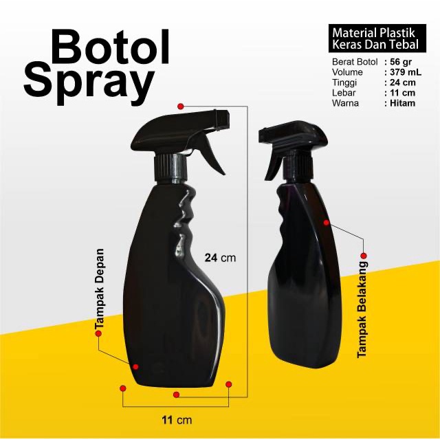 BARU BOTOL SPRAY PLASTIK KOSONG VOLUME 379ML SUB BOTTLE PORTABLE