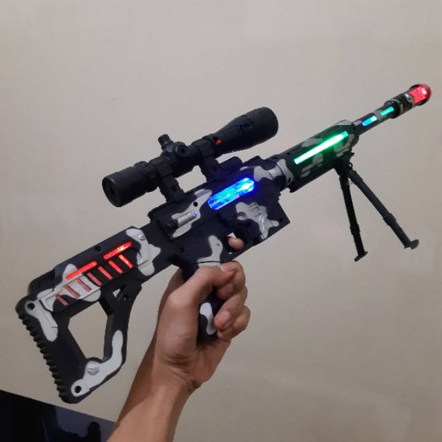 Mainan Senapan Sniper Laser Light &amp; Sound Tembak Tembakan Anak Edukasi