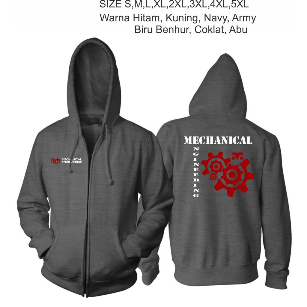 Jaket Zipper Mechanical Engineering Keren jumbo Size S-5XL Fleece Terlaris