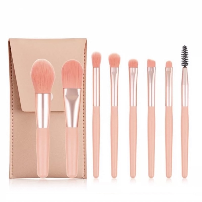 [039] MAKEUP BURSH SET 8 in 1, KUAS MAKEUP ISI 8, KUAS MAKEUP TRAVELLING, KUAS SET DAN CASE, KUAS MAKEUP HIGH QUALITY HALUS