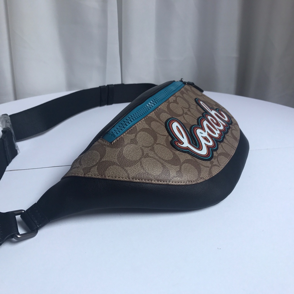 [Instant/Same Day] 76795  coach men's pockets Inclined shoulder bag Chest package  yaobao