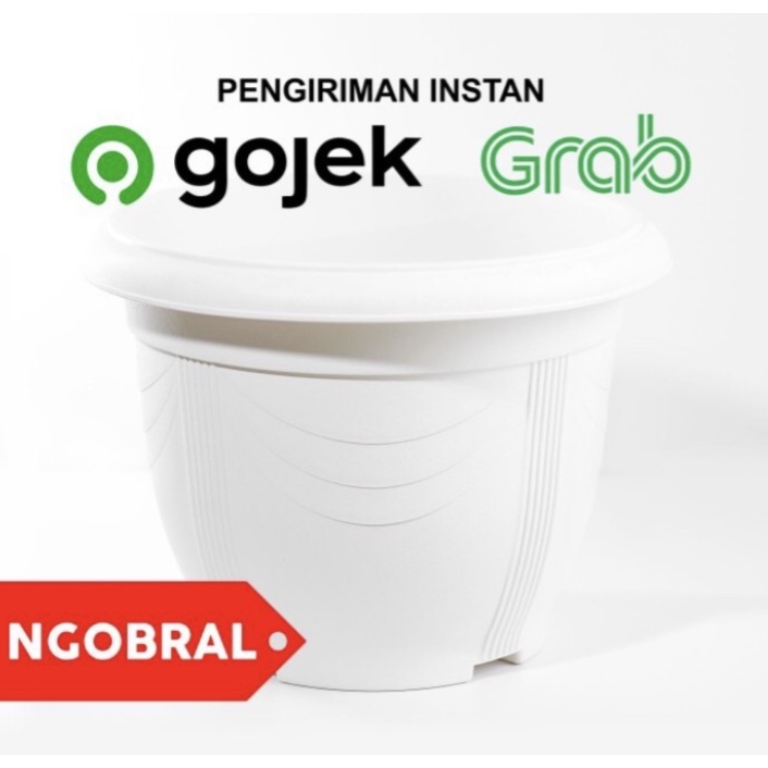 GOJEK / GRAB - Pot Plastik Besar 50 Tebal/ Pot Tanaman Besar Plastik/Pot Bunga Plastik