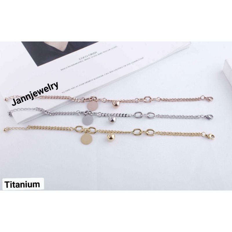 gelang new model titanium asli anti karat&amp;alergi