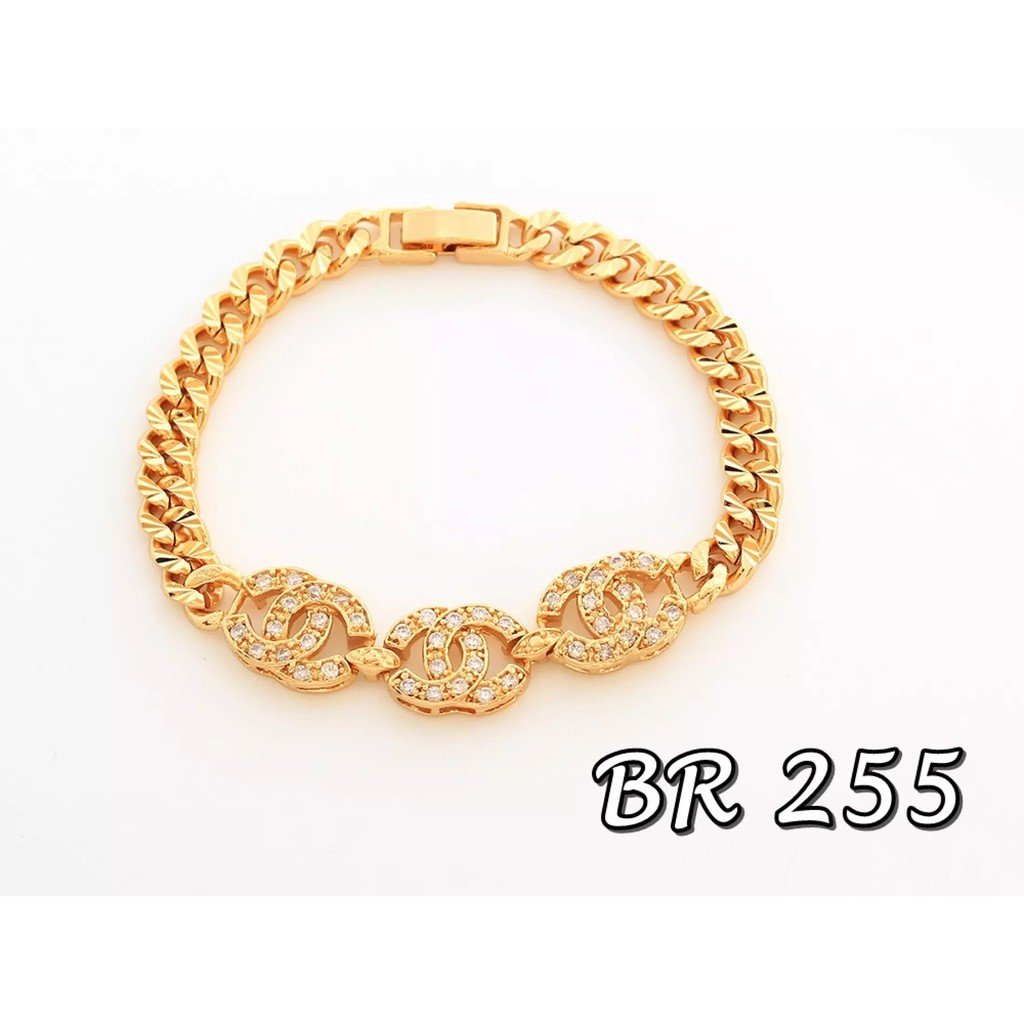 gelang tangan wanita asli titanium anti luntur / gelang emas rantai model baru / gelang emas rantai