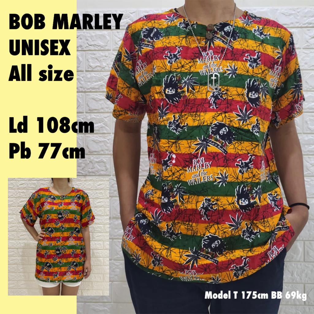 PROMO!!!BAJU BALI MOTIF BOB MARLEY ALL SIZE #UNISEX REAL PICT