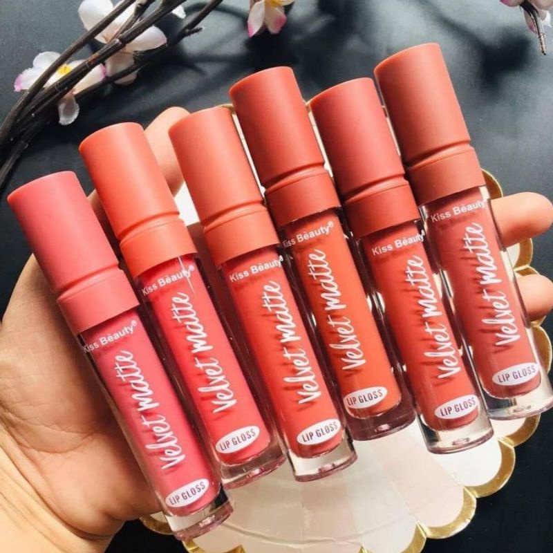 Medan Termurah velvet bulat kiss bauty lipstik Lipcream cantik