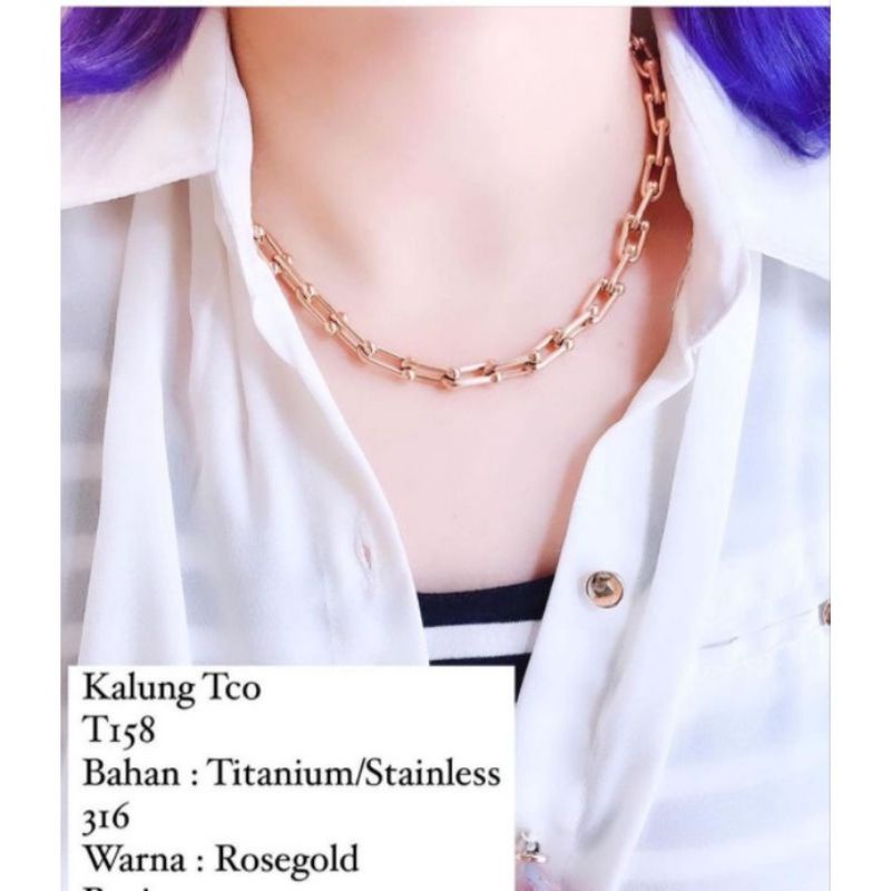 Kalung Titanium asli Tifannyy Premium Quality Anti karat anti alergi Stainless steel ori K882