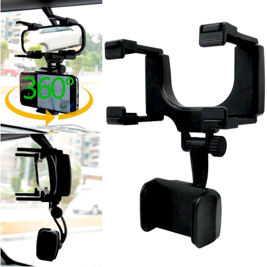 Phone Holder Mobil Kaca Spion Mirror Rearview Car Stent Mount HP GPS