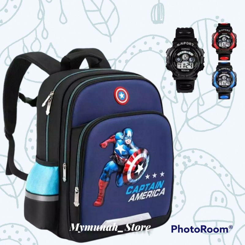 Tas Ransel Sekolah Anak Laki Laki SD Karakter Superhero Murah