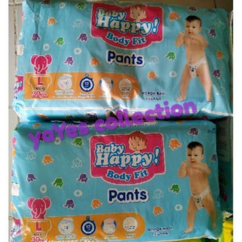 COD Baby Happy L30 Diapers popok baby happy L 30 Pants Berat Bayi 9 - 14 kg