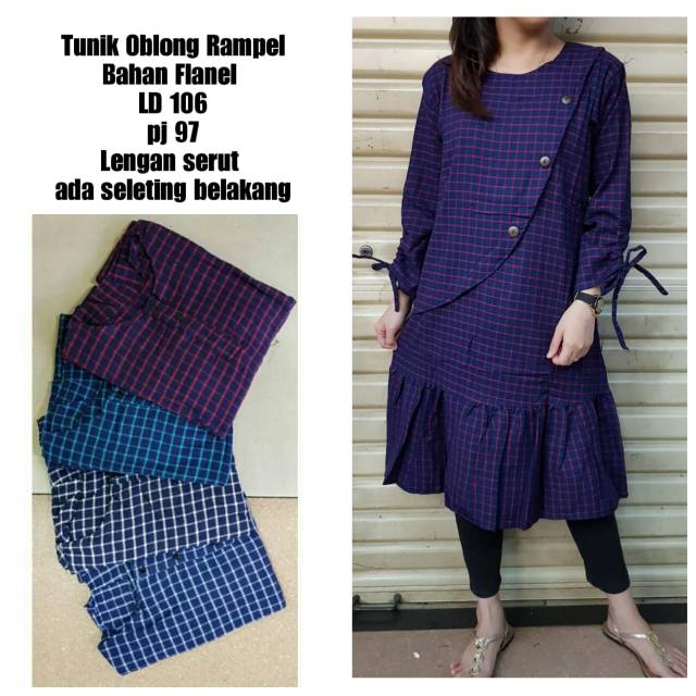 TUNIK Kerah Rampel / Dress flanel