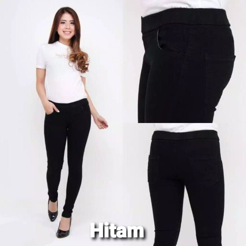 TERLARIS CELANA JEANS PINGGANG KARET / JEGGING JEANS / LEGGING / CELANA