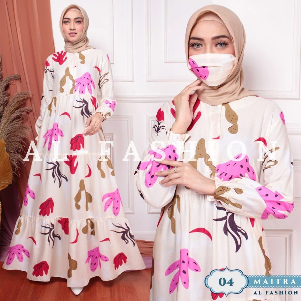 ABA agen baju homey dress gamis wanita MAITARA-MAITARA 04 CREAM