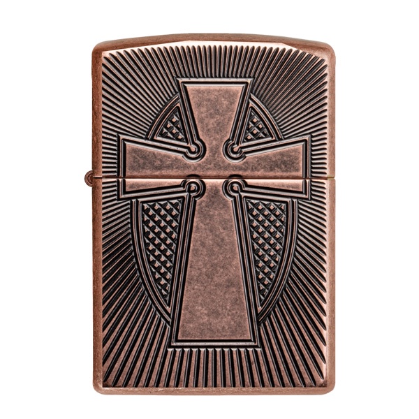 Zippo Original Armor® Deep Carve Cross Design Cooper