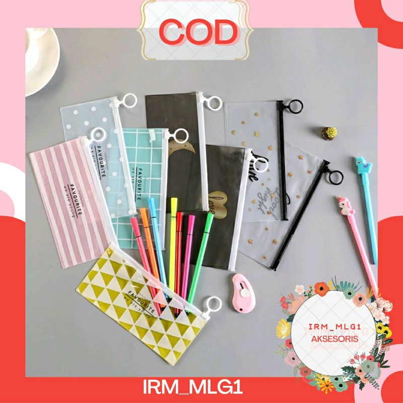 

Tempat Pensil Pulpen Transparan Ziplock Karakter Serbaguna Pouch Zip Lock Penyimpanan Kosmetik Pouch Zipper Pencil