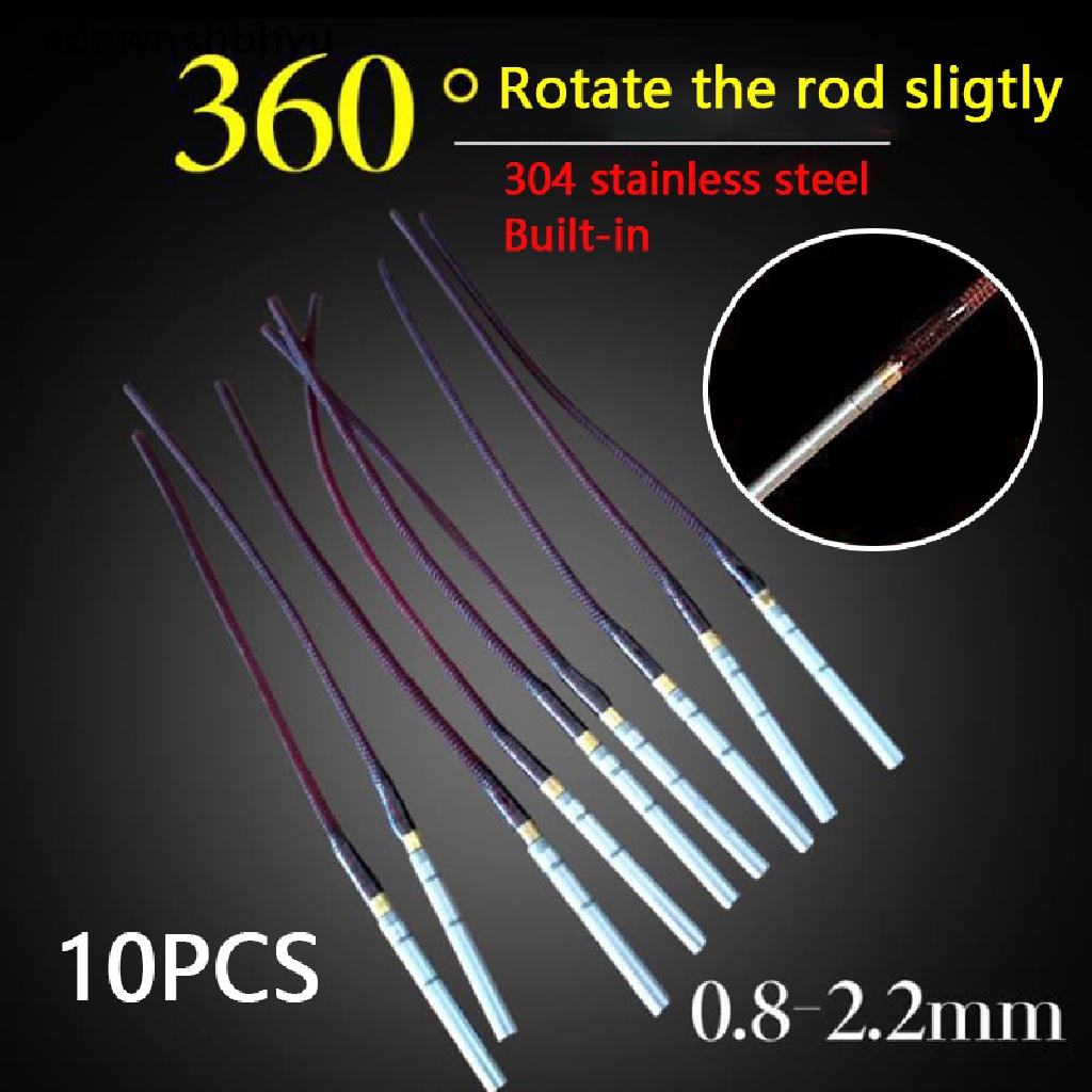 Adawnshbhyu 10pcs 0.8mm-2.2mm Fly Fishing Rod Aksesoris Fly Rod Tips Fishing Tackle