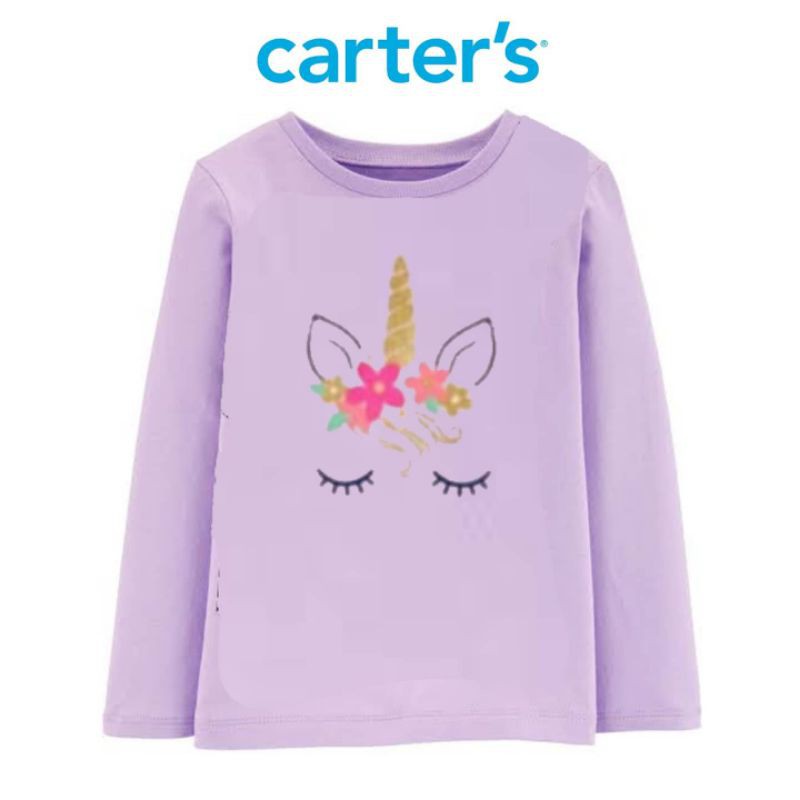 Kaos anak cewek carters bayi 1 2 tahun-Purple unicorn
