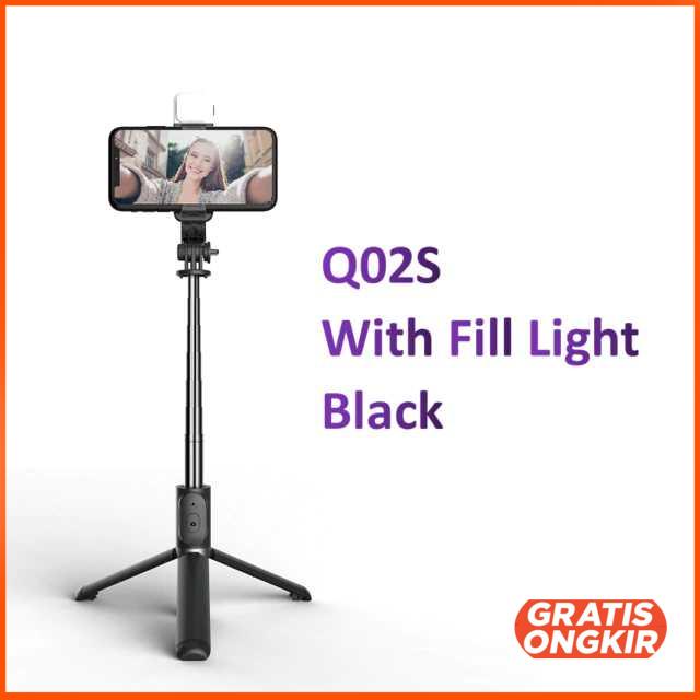 Tongsis Tripod Bluetooth Shutter with LED Light - QO2S