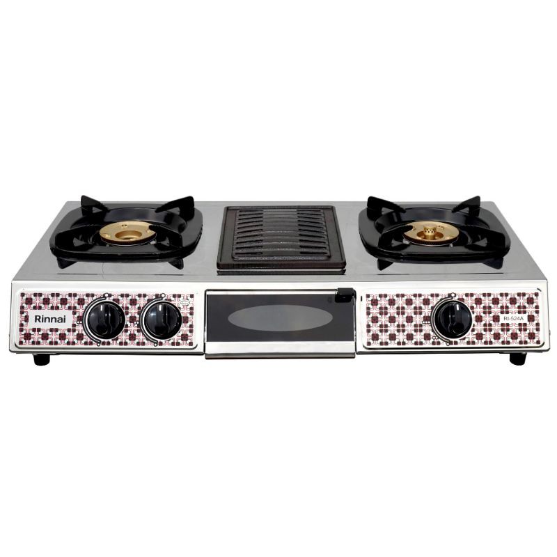 kompor rinnai 2tungku +griller RI524A api lilin