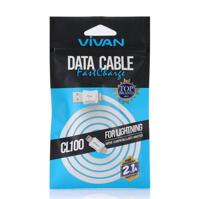 Kabel Data VIVAN CL100 Plastic Pouch 1M - Kabel Data iPhone 5/5S/6/6S