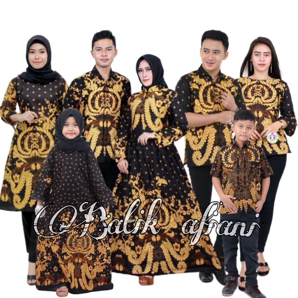 Batik Couple keluarga sania ruffle ori ndoro jowi dnt motif gurita kuning