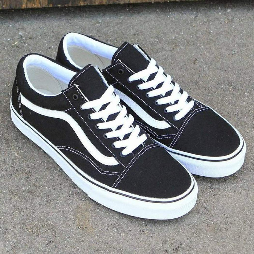 harga vans old skool black white original