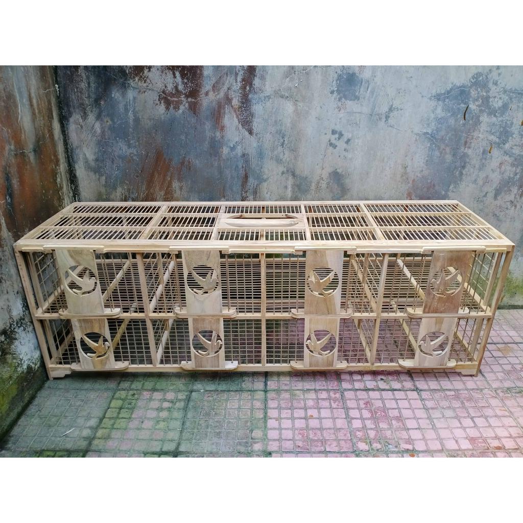 Dongdang Merpati 8 Pintu Kayu Jati Jeruji Bambu | Dondang Merpati Kayu Jati Asli | Kandang Merpati