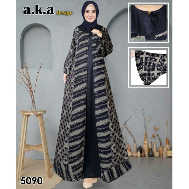 "DK" (BISA-COD) BAJU GAMIS WANITA BATIK VISCOSE SUTRA FREE MASKER TERBARU // GAMIS VISCOSE SERAGAMAN