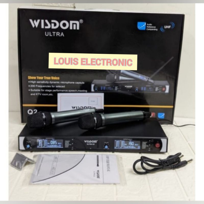 Mic Microphone Wireless WISDOM ULTRA Q2 Professional Microphone ORIGINAL