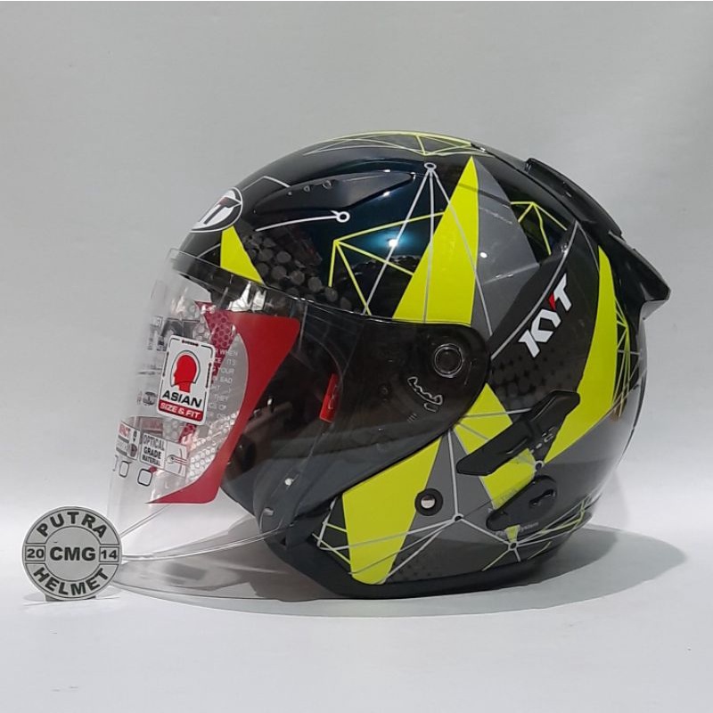 HELM KYT GALAXY FLAT R MATRIX BLACK YELLOW FLUO