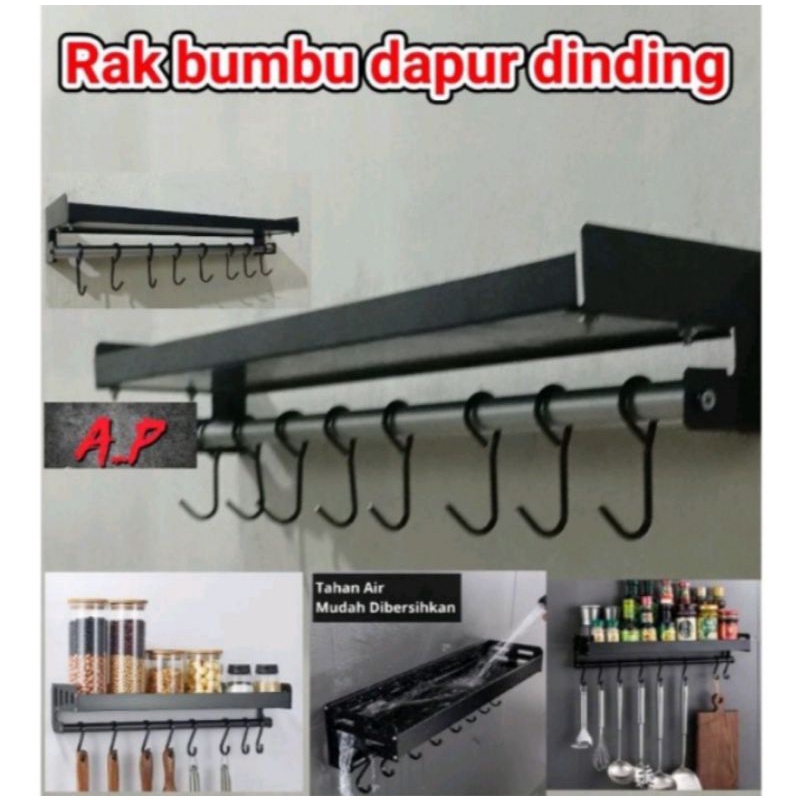 Rak Dapur Dinding Kitchen Rack Bumbu Gantung serbaguna