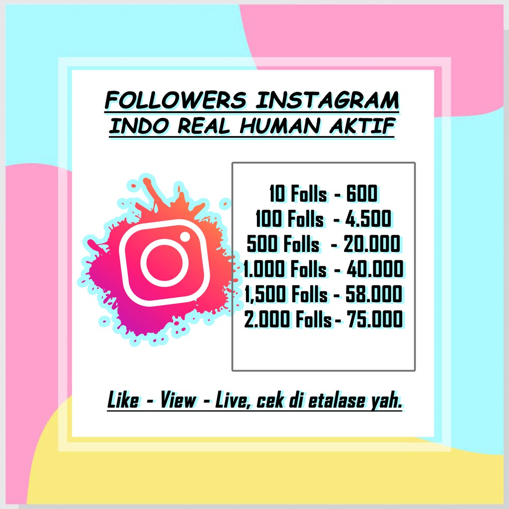 Followers Ig Permanen Real Human Aktif Indonesia Layanan Akun Follower Indo Instagram Termurah Shopee Indonesia
