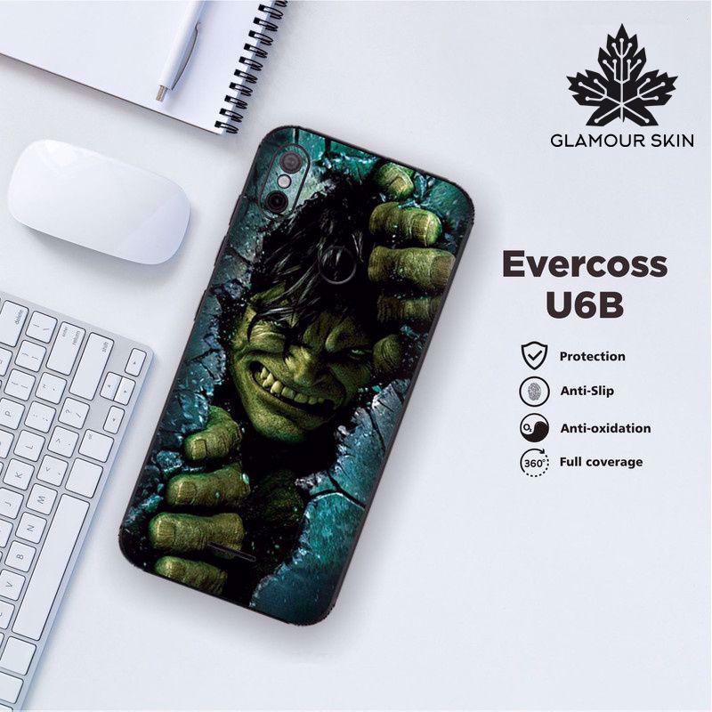 *(Dapat2PCS)* EVERCOSS U6B Garskin Case/Stiker Protector Motif HULK